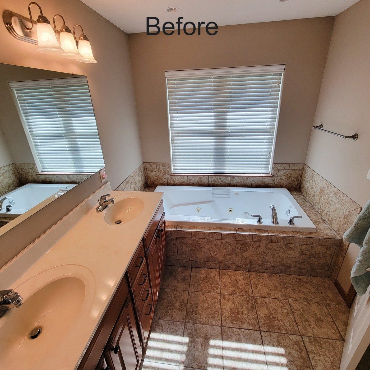 Before — original tub surround